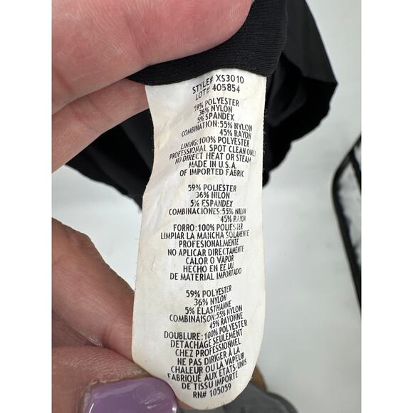 Xscape Open Back Black Bodycon Mini Dress Size 14 - Picture 4 of 4